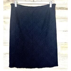 Isabel Marant Étoile Women’s 6 EU 38 Blue Plaid Wool Fringe Pencil Skirt
